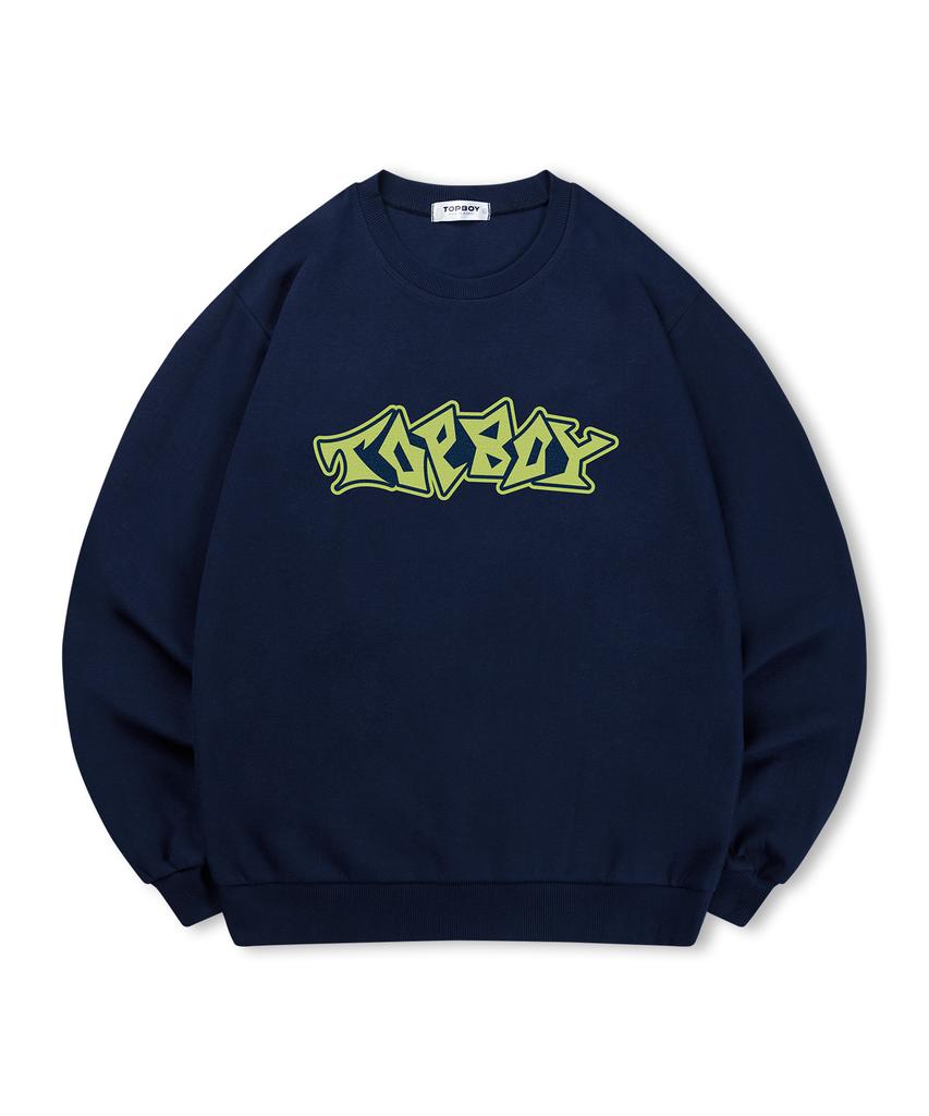 TOPBOY [Non-Fleece Or Fleece] Graffiti Print Sweatshirt (Type B)