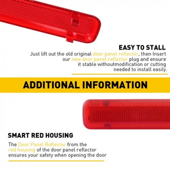 Red Interior Door Side Reflector Panel Covers For GMC Avalanche Silverado Chevy