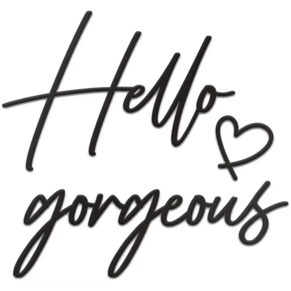 «Hello Gorgeous Sign» Металлический настенный декор — Современный стиль фермерского дома. Красивое настенное искусство. Идеально подходит для любой комнаты. Подвесной декор.