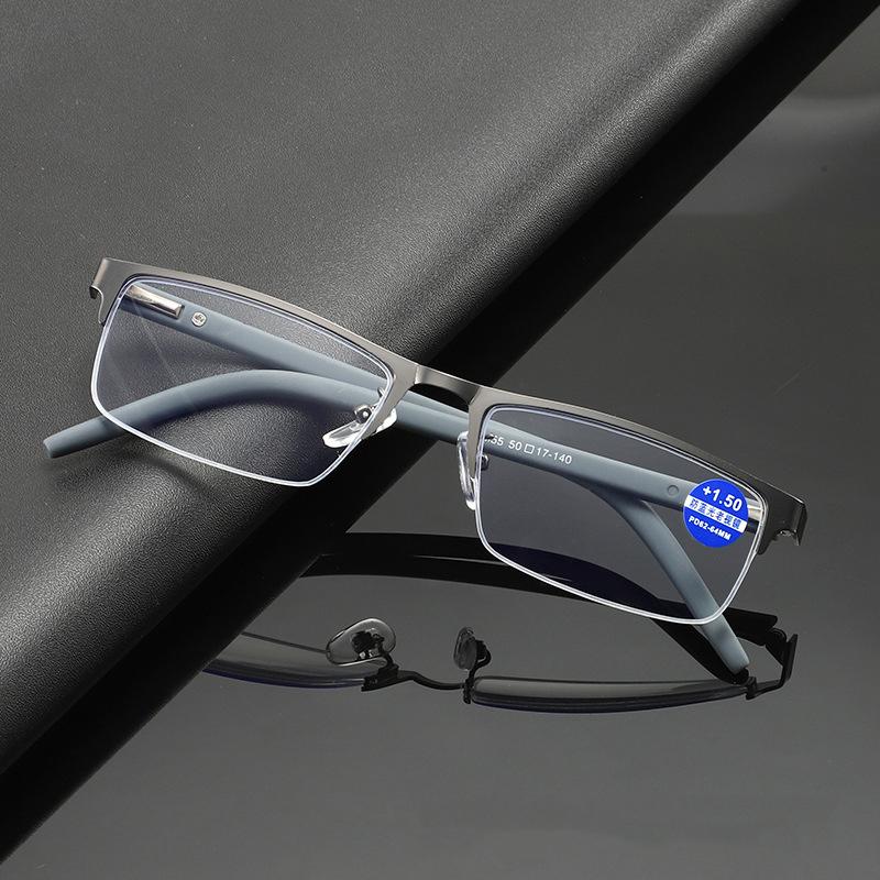 Classic Half Frame Reading Glasses Men Women Fashion Rectangle Presbyopic Eyeglasses Business Hyperopia Anti Blue Light Glasses
