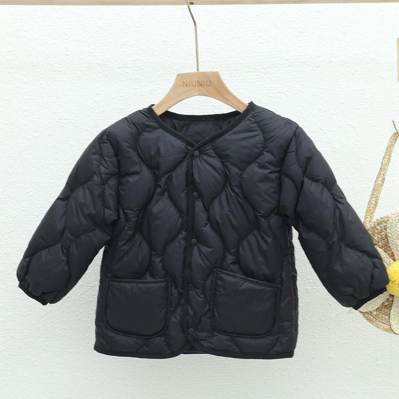 Children's light down jackets, girls' boys, baby school uniforms, warm autumn and winter lightweight liner jackets