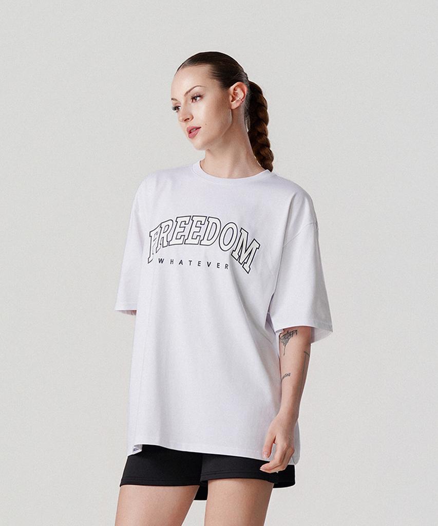 FREEDOM Arch Logo Semi-Oversized T-Shirt (White)