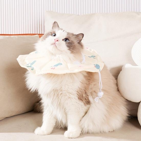 Adjustable Pet Cone Collar Soft Waterproof Recovery Collar for Cats Kittens After Surgery Anti-Bite Elizabethan Neck Cone for Grooming Bathing