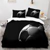 Soccer Duvet Cover Set Football Sport Galaxy Background Polyester Comforter Cover King Queen Twin Full Size For Kids Boys Girl