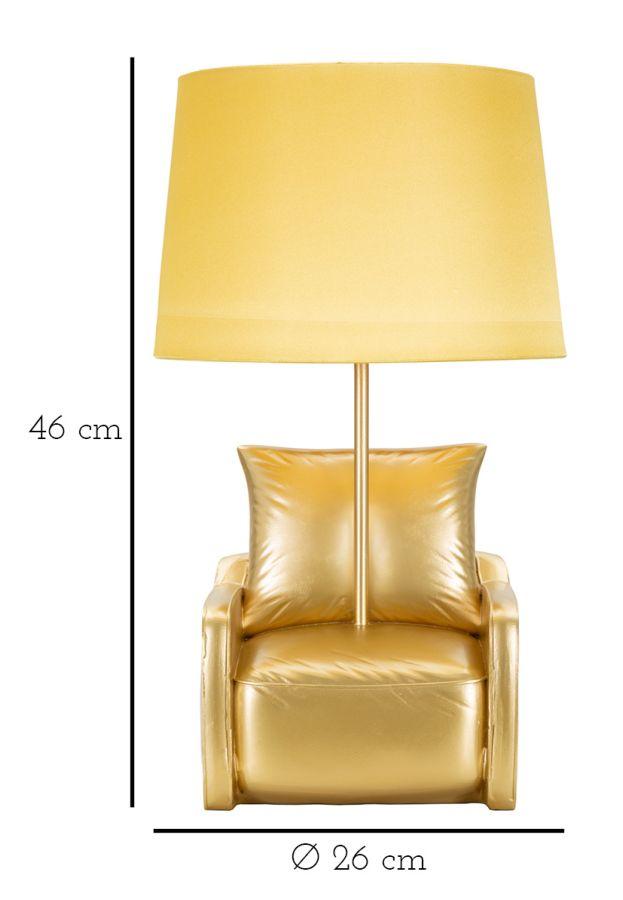 Table Lamp Midcentury Yellow Cm Ø 26X46
