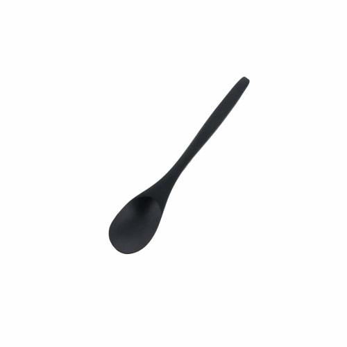 Stylish and smooth to the touch, this oval (black) bamboo spoon is a must-have.