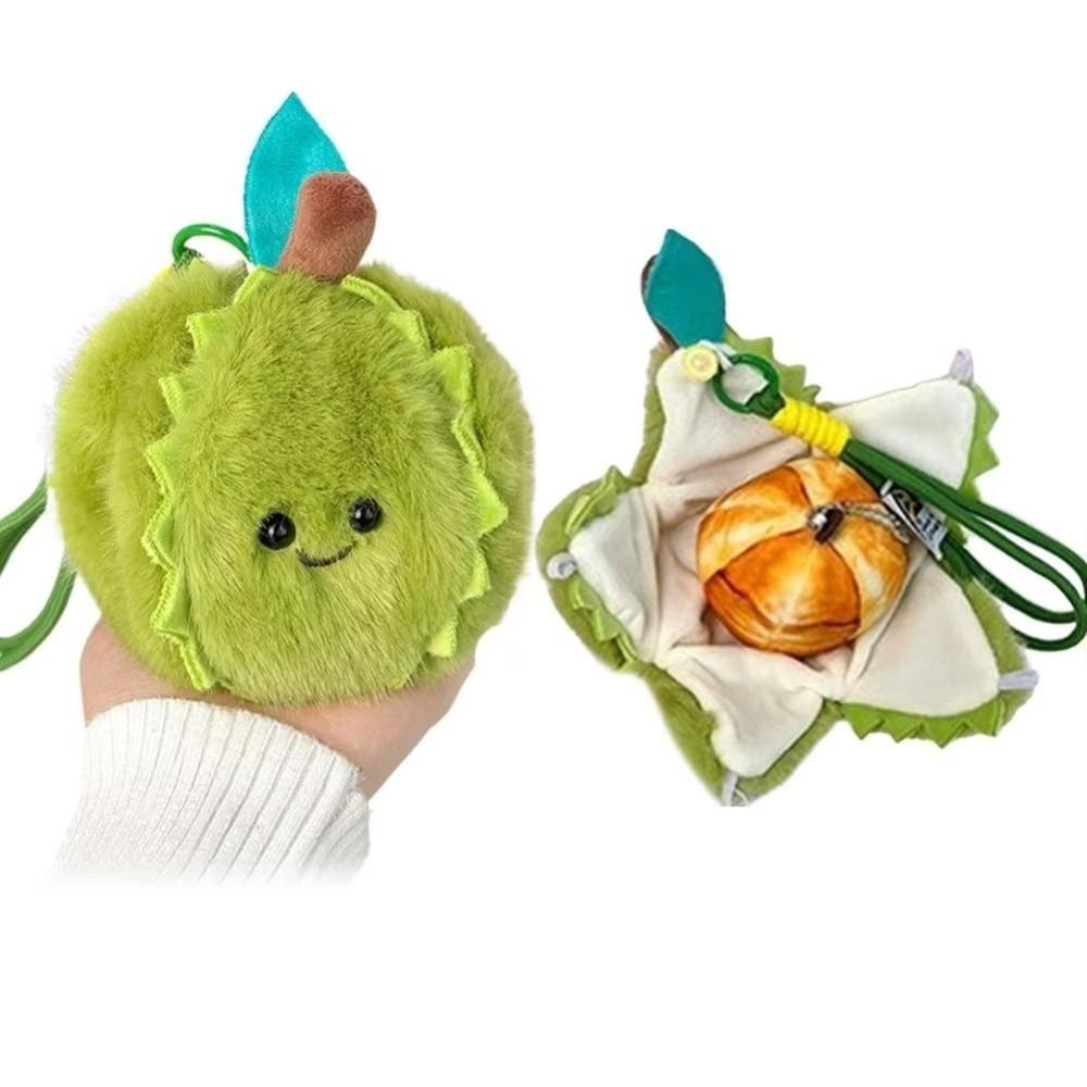 Soft Filled Orange Plush Keychain Furry Texture Simulation Food Toy  Backpack Decor