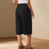 Женские однотонные повседневные брюки с высокой талией, спортивные брюки, шорты 1/2