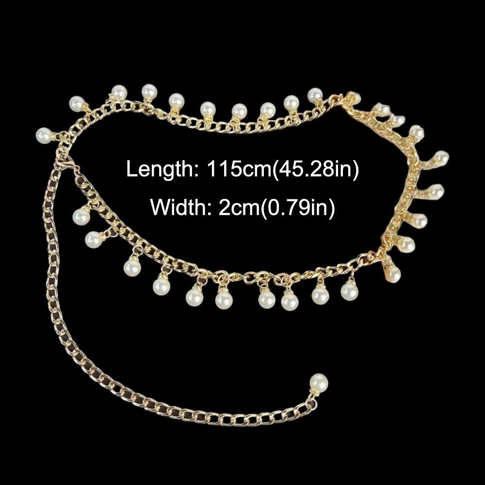 Elegant Chain Belt Versatile Waist Chain Stylish Pearl Belt  Skirt Sweater Decorative Accessories