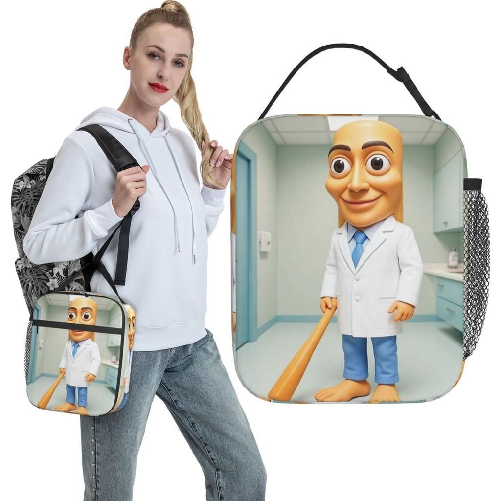 Tung Tung Tung Sahur Hospital Rounds Lunch Bag Portable Zipper Lunch Box Child Outdoor Picnic Designer Cooler Bag Tote Handbags
