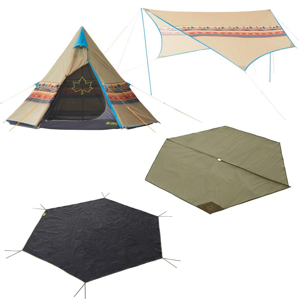 LOGOS Набор Navajo Bridge Hexa 71809523 Бежевая палатка 300 x 250 x 180 см TEPEE300+ (ок.)