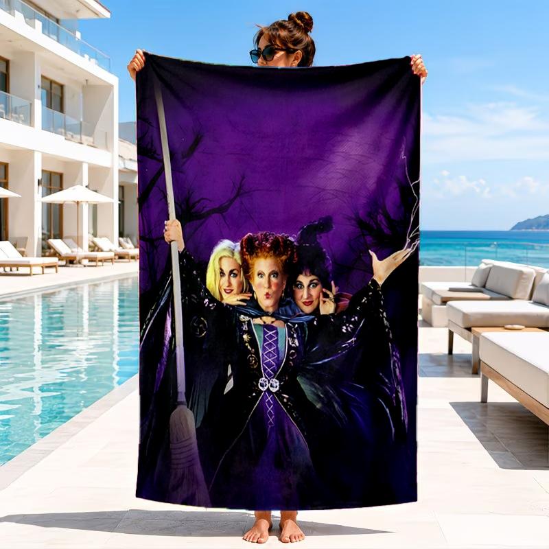 Hocus witch Halloween Magic Beach Towel, Microfiber Beach Towel, Perfect For Pool, Beach, Travel, Home Decor Beach Party Fan gifts