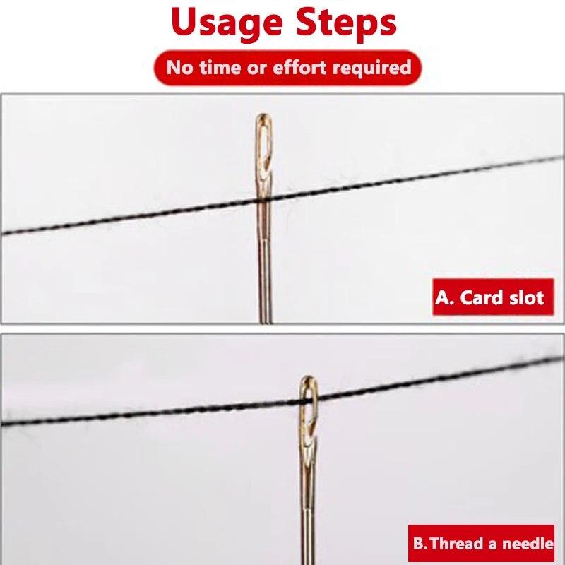 Stainless Steel Side Hanging Blind Needles Elderly Needle-side Opening Hole Fast Throughing Sewing Automatic Thread DIY Tools