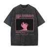 Японское аниме Serial Experiments Lain Винтажная стираная футболка Манга Девушка Ивакура Научно-фантастические футболки Мужская хлопковая повседневная футболка