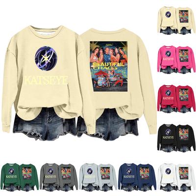 Женская модная повседневная толстовка с длинным рукавом, свободного кроя, с принтом