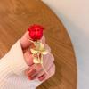 Red Rose Brooch Oil Dripping Process Jewelry Suit Coat Collar Dress Hat Decoration Flower Brooch for Formal Party Wedding