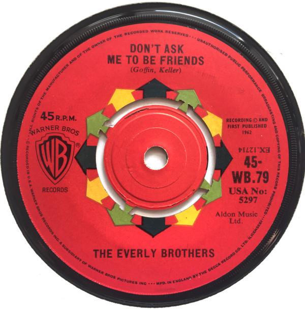 7-дюймовая пластинка EVERLY BROTHERS Dont Ask Me To Be Friends EX12840 1962 UK Rock Б/у