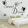 Dreams Love Removable Wall Stickers Sweet Quote Bedroom Decals DIY Butterfly