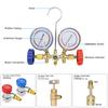 3-way AC Manifold Instrument Cluster, R12 R22 R404A R134A Refrigerant HVAC Diagnostic Charging Tool, Adjustable Quick Coupling