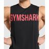 Gymshark Prime Drop Arm Tank Черный Яркий Красный A2c5w Rbwn