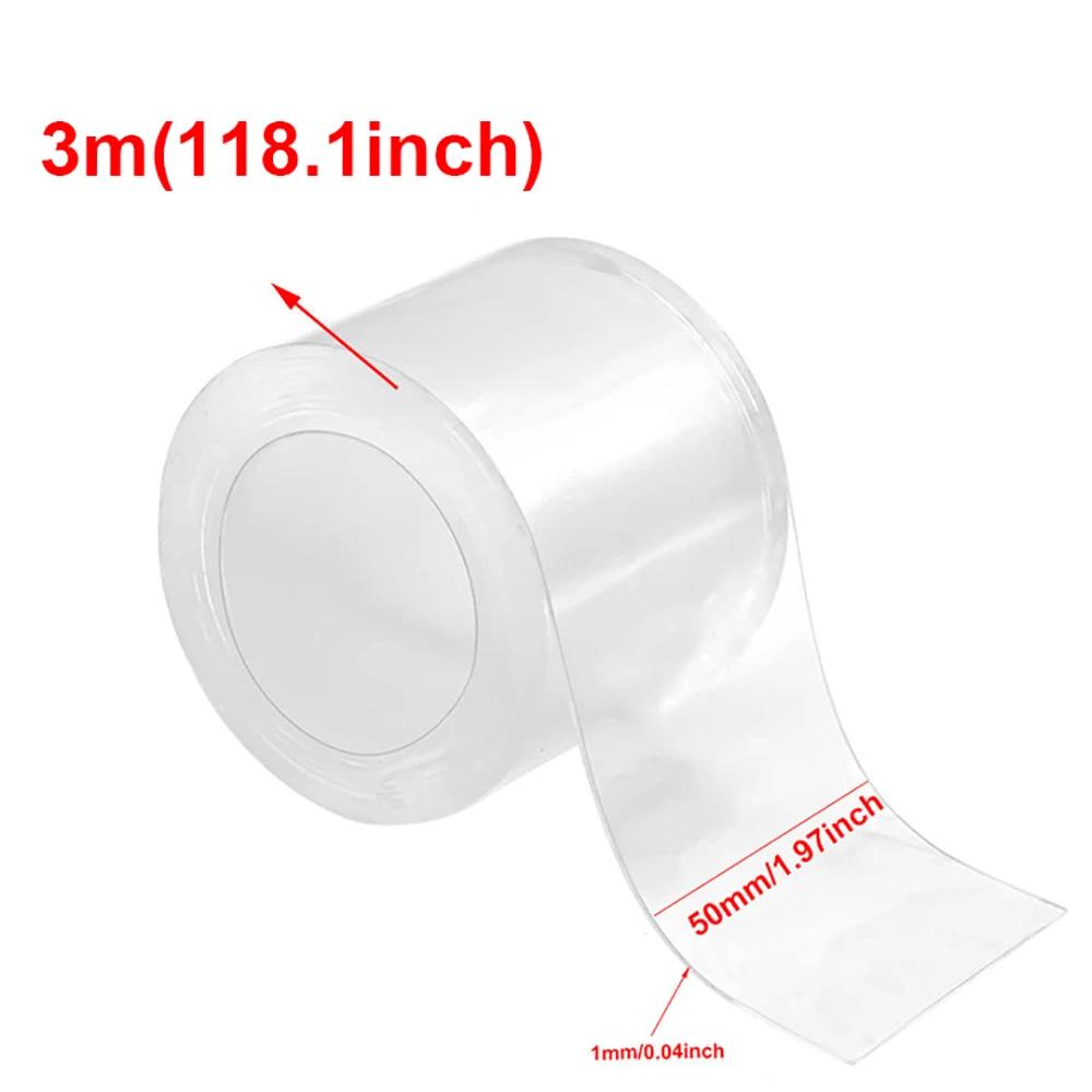 1M10M Двусторонняя клейкая лента Сверхпрочная Двусторонняя лента Прозрачные Моющиеся Полоски Монтажная лента для Декора
