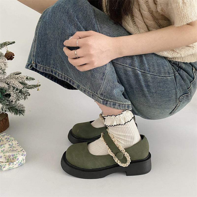 Простые кожаные туфли на платформе в британском стиле с круглым носком, женские, осень-зима 2025, новые французские повседневные туфли-лоферы на толстом каблуке
