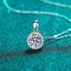Fashion 1CT D Color Round Moissanite Pendant for Women Sparkling Diamond Necklace 6.5mm Stone 100% S925 Sterling Silver Jewelry