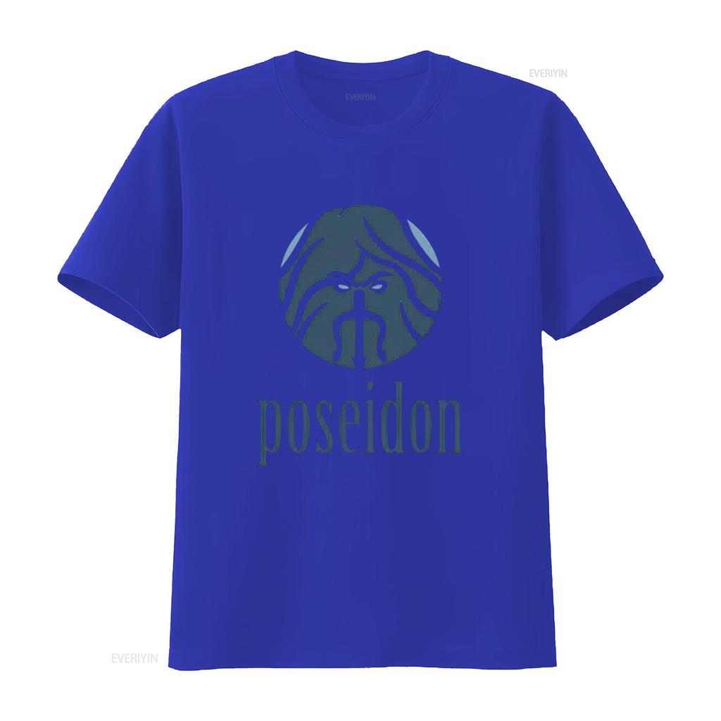 POSEIDON Classic Mens T Shirt White X Large vintage Washed Top For Everyday Wear Stretched Soft homme designer clothes Unisex
