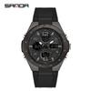 Sanda Men's Large Dial Multifunctional Waterproof Sports Watch with Alarm
