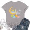 Women's Casual Loose Printed T-shirt Round Neck Pullover Short Sleeved Top
