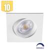 Set of 10 3-in-1 Square White 7W IP20 Dimmable LED Recessed Spotlights