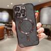 Подходит для Apple IPhone16 гальванизированный магнитный блестящий чехол для телефона 14Promax прозрачный цвет 15 защитный чехол от падения