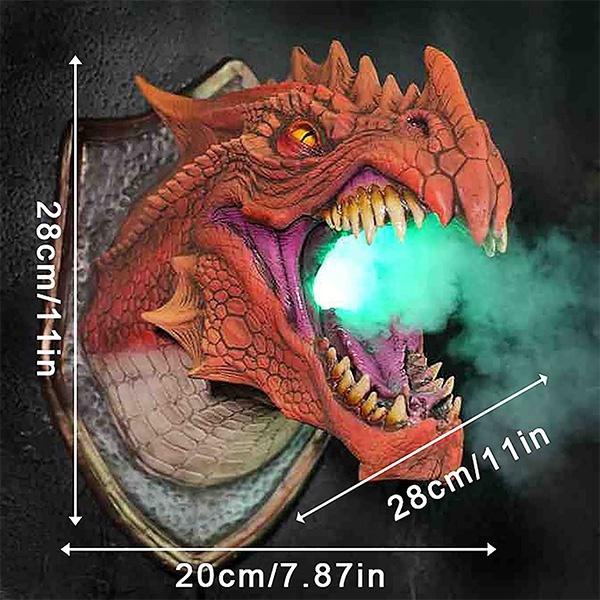 Sprayer LED Dragon Head Hanging Lamp Lantern Wall Lamp Resin Dinosaur Crafts Halloween Decoration Pendent Lamp