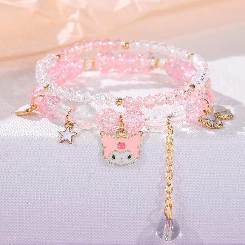 Браслет дружбы из хрустальных бусин Cinnamoroll & My Melody - Высококачественное универсальное женское украшение