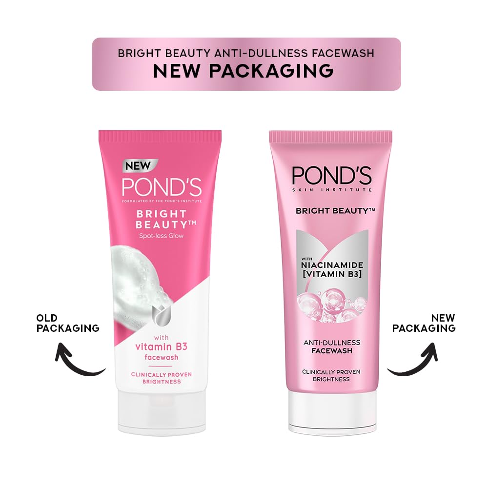 Ponds Bright Beauty Очищающее средство для лица против тусклости и для придания сияния с ниацинамидом - 200 г