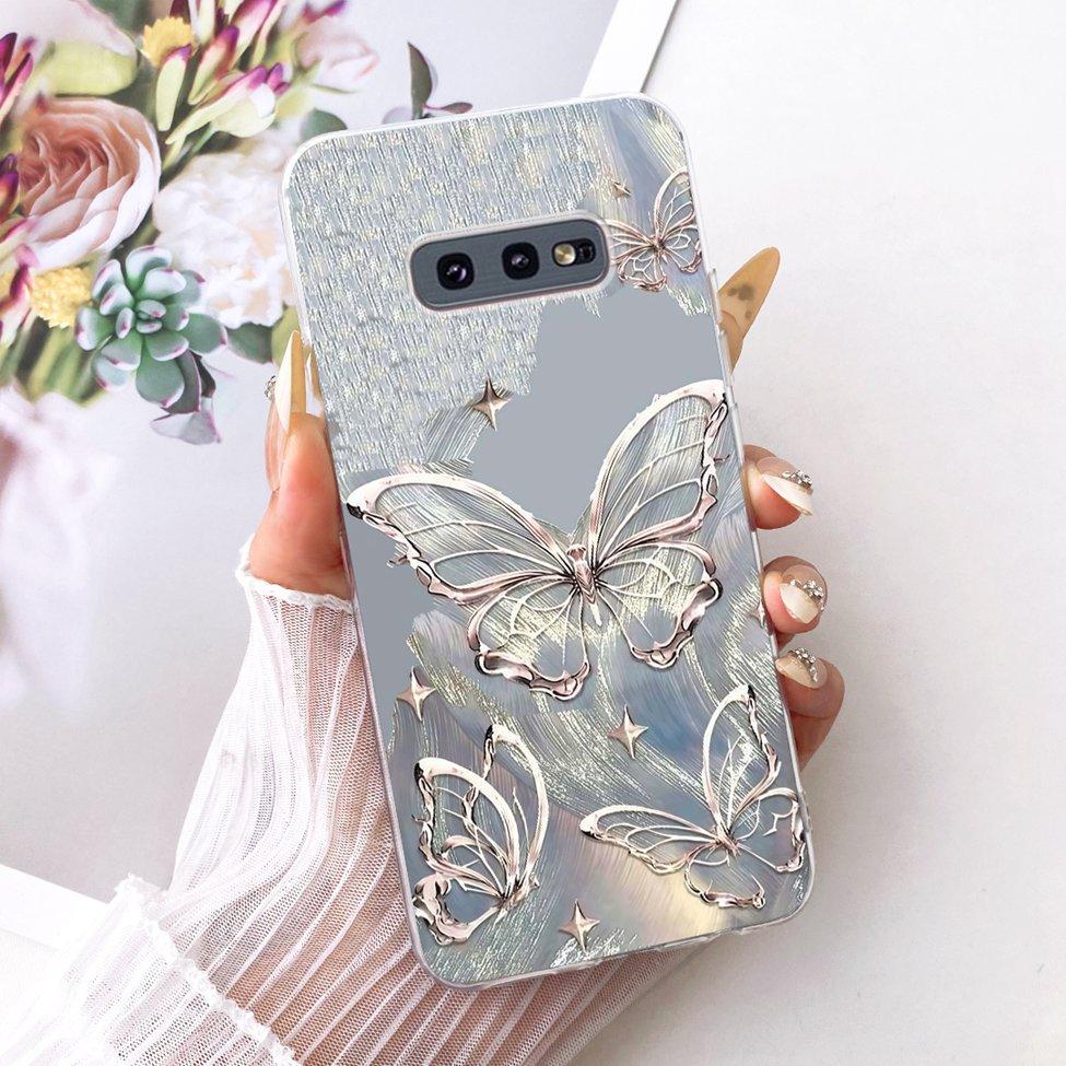 5.8'' Cover For Samsung S10e Case SM-G970F Clear Cute Kawaii Fashion Butterfly Funny Painted Casing For Samsung Galaxy S10e