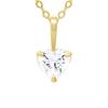 Necklace - Decorated with a Small Heart Pendant In Prong-set Zirconium Oxide - Yellow Gold