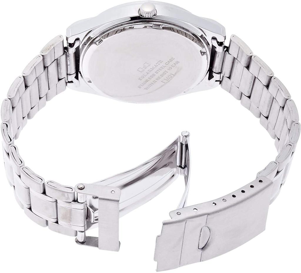 [Citizen Q&Q] Часы аналоговые солнечные водонепроницаемые дата день недели металлический ремешок H010-204 мужские белые