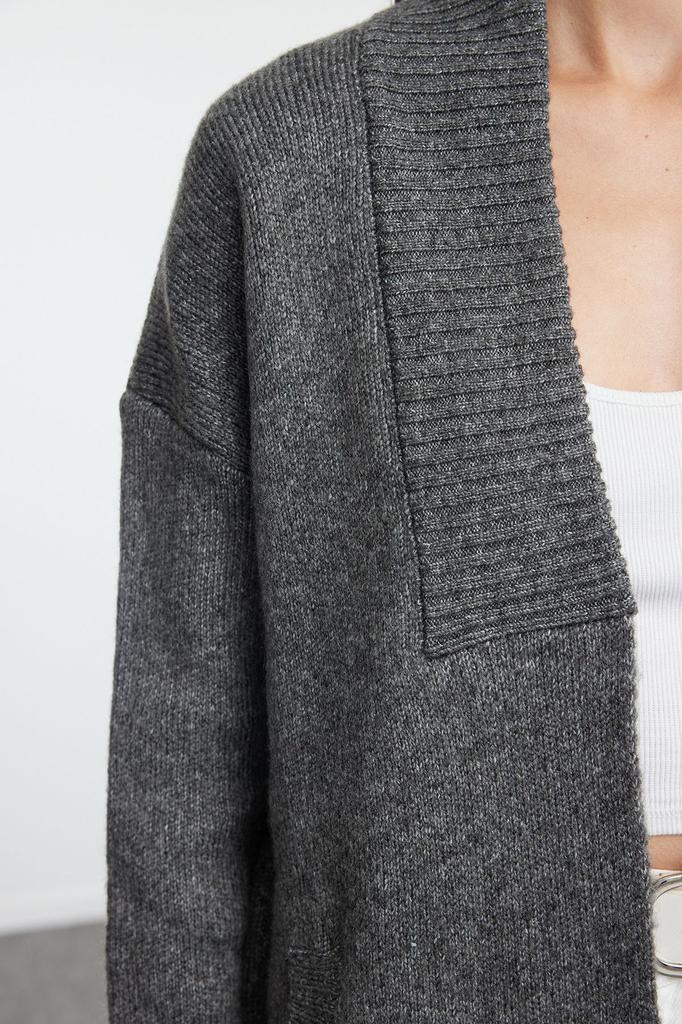 Женский модный стильный кардиган, широкий крой, мягкий текстурированный трикотаж, кардиган