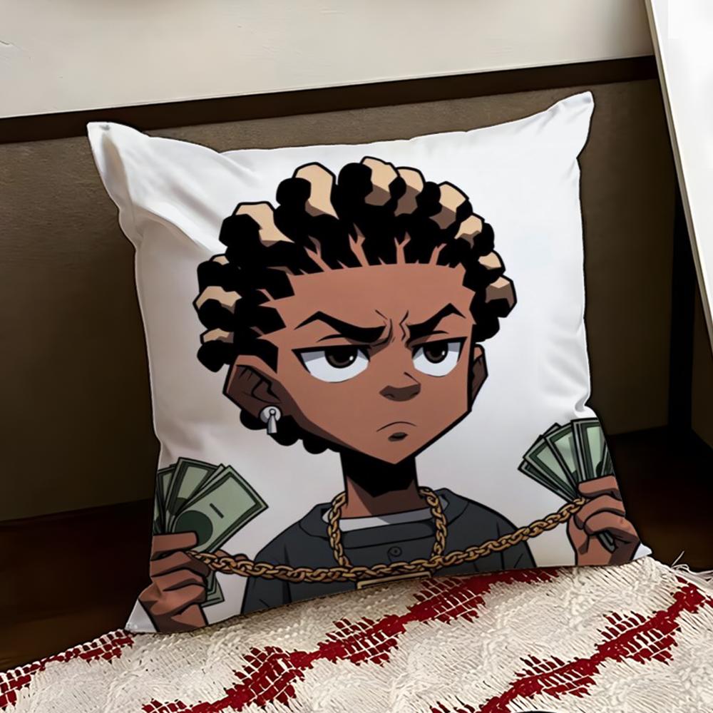 Cartoon ABoondocks Retro Cushion Cover Reversible Soft Durable Pillow Cover Home Car MultiScene Use for Daily Comfort