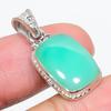 Natural Chrysoprase Gemstone 925 Solid Sterling Silver Gift Pendant 1.25" N0Q15