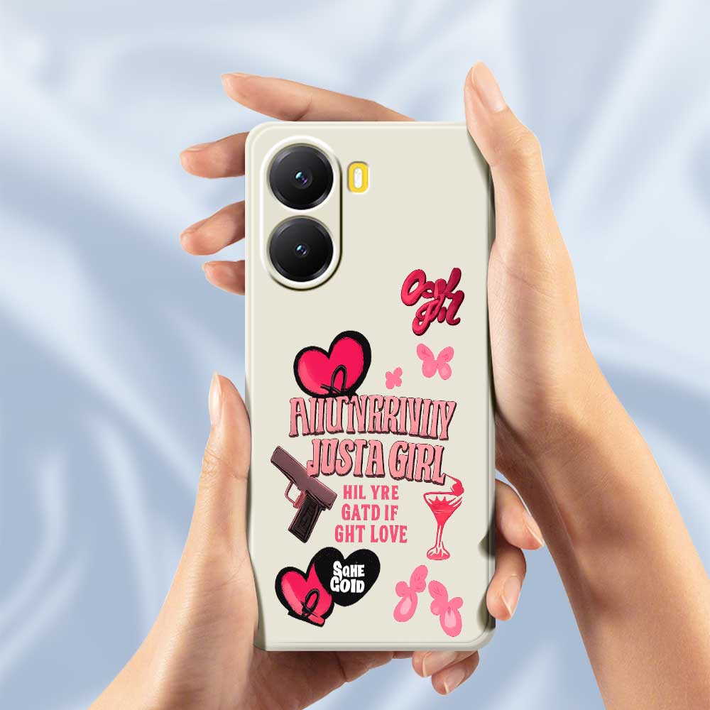 For Xiaomi Redmi Turbo 4 5G/Poco X7 Pro 5G Case Pink Elements Pattern Printing Straight Edge TPU Phone Back Cover