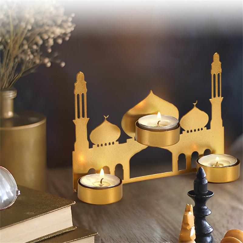3D Металлический Подсвечник Рамадан Ид Мубарак Карим Подсвечник Подсвечник Настольные Украшения Декор Стола для Исламских Домашних Вечеринок ADM
