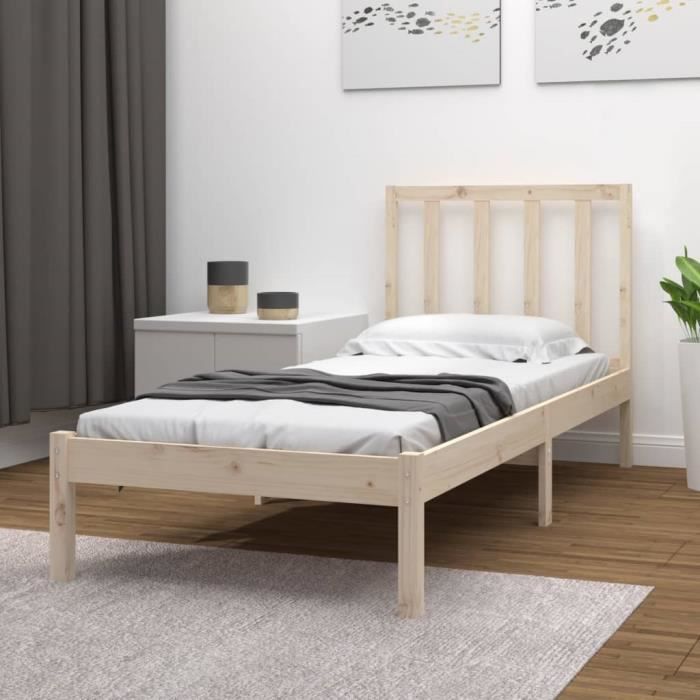 VidaXL Bed Frames Solid Pine Wood 90x190 Cm Single 3105101