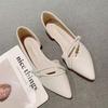 2025 Новая Модная Изысканная Женская Обувь на Плоской Подошве Трендовая Универсальная Повседневная Обувь Заостренный Носок Плоская Подошва Темпераментные Одинарные Туфли