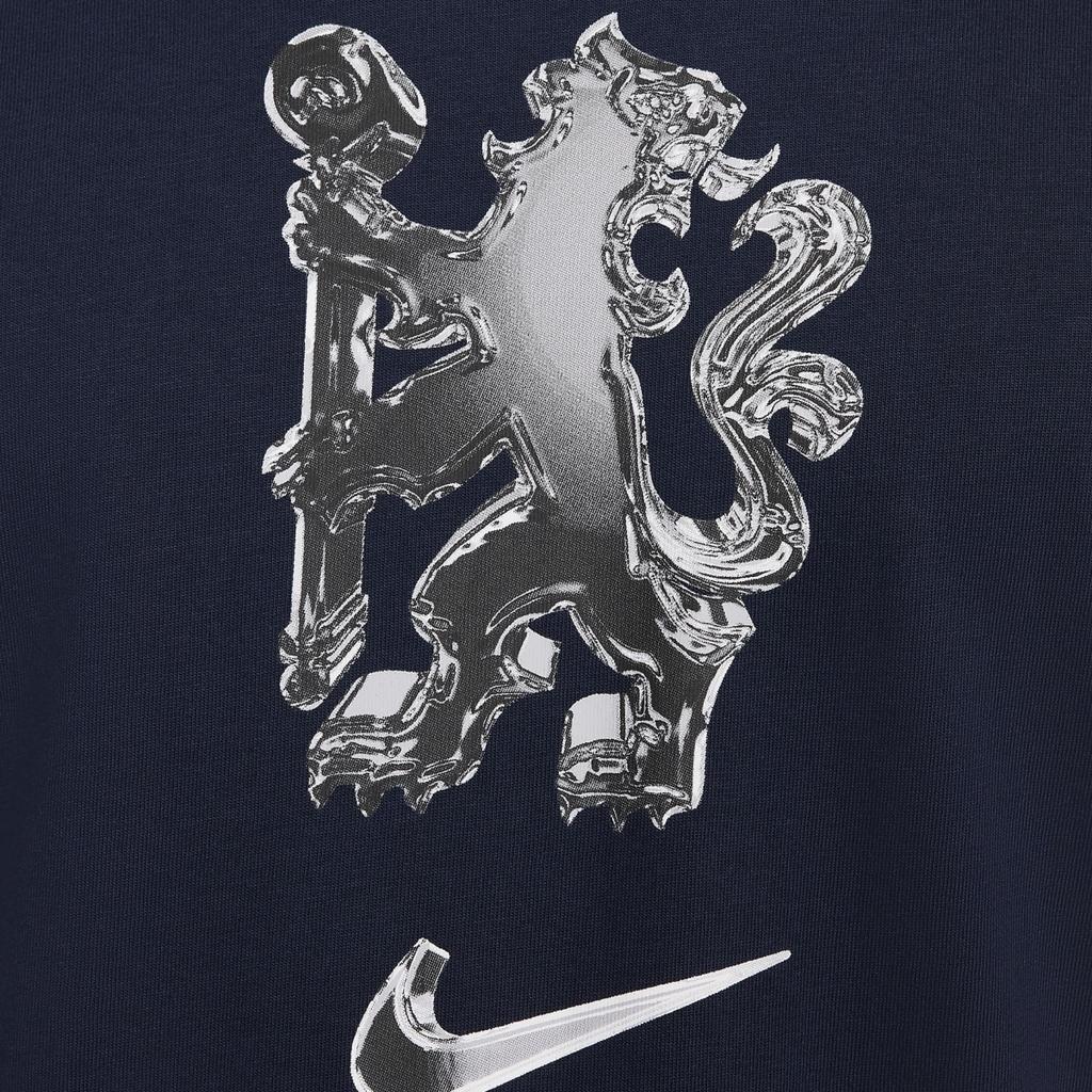 Nike Хлопковая модная универсальная футболка с круглым вырезом и коротким рукавом Chelsea FC Мужские футболки Обсидиан HF0900-451