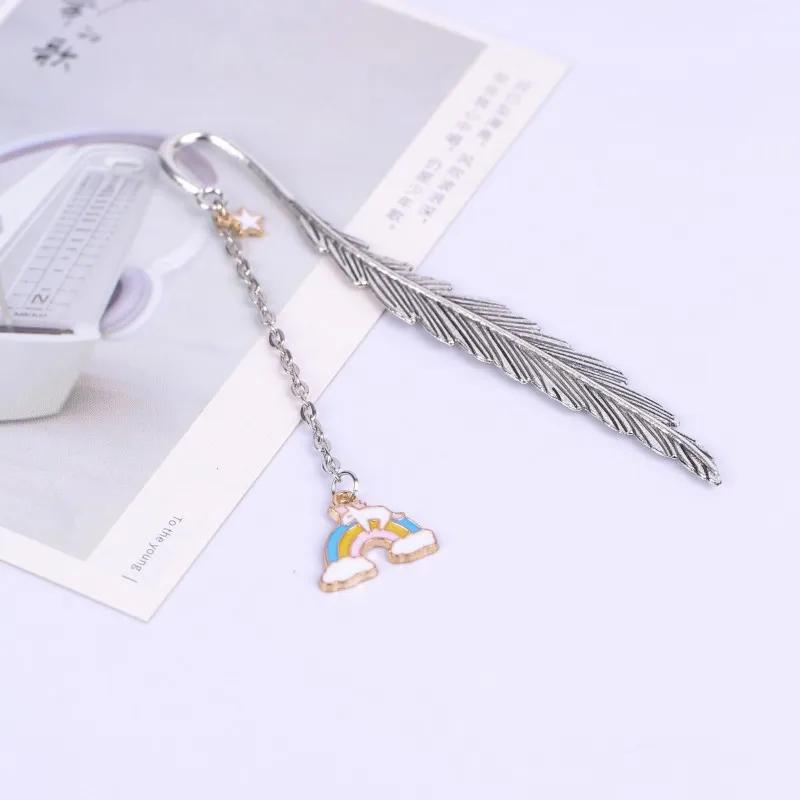 Креативные канцелярские принадлежности с перьями Separador De Libro, инструмент для книги, Marque Page B02, милая металлическая закладка для книг