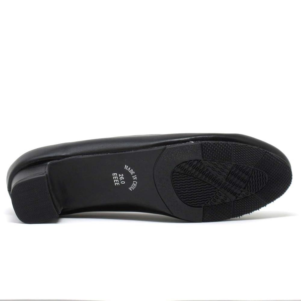 Kando women's round-toe plain pumps, 24.5cm wide (4E width), large size, suitable for those with