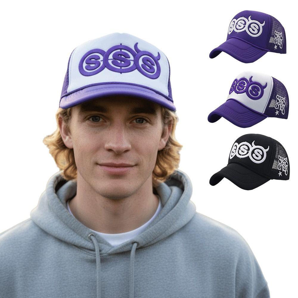 Camouflage SSS Devil Horn Cap Embroidery Style Embroidery Hip-Hop Cap Sun Protection
