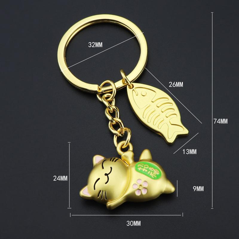 Милый брелок для ключей Lucky Cat, аксессуары для автомобиля, модный кулон для автомобиля, автомобильные аксессуары, счастливые брелоки